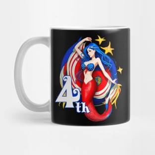 Independence day 4th july mermaid Mug